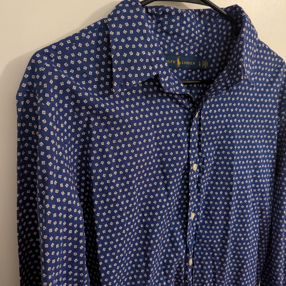 Ralph Lauren Blue Patterned Men's Shirt